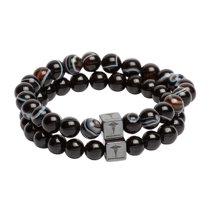 Agate black with eyes